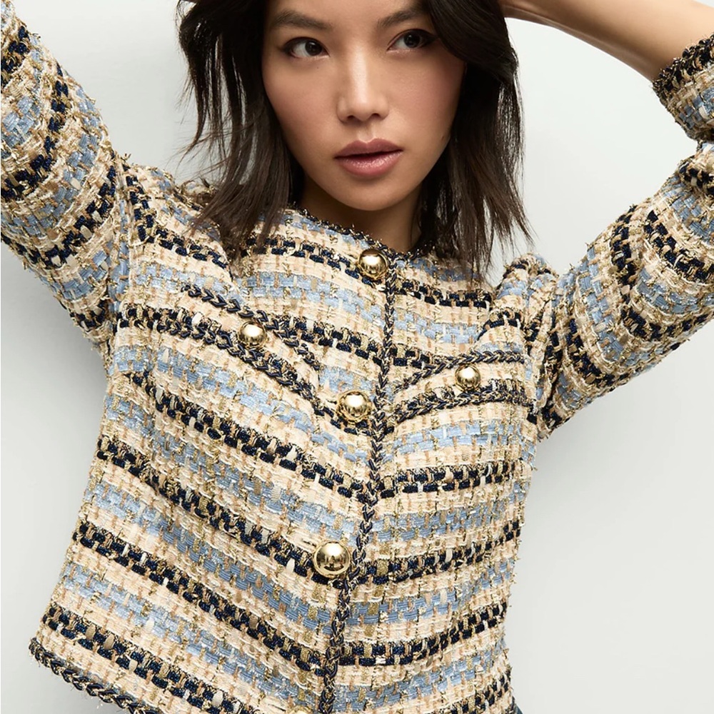 Veronica Beard mixed metallic tweed jacket